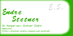 endre stetner business card